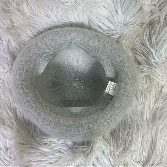 Angora wool light gray derby style hat with embroidery snowflakes main image 6